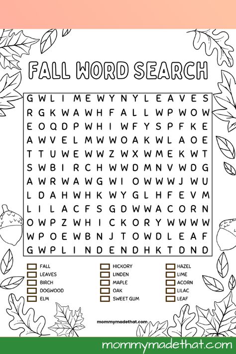 This Free Printable Fall Word Search is an easy and fun autumn puzzle for kids! Perfect for kindergarten and older children, it’s a great way to celebrate the season with free printable activities. Includes an answer key for quick reference, making it perfect for teachers and parents. Download this free word search and enjoy some fall puzzle fun! Kindergarten Word Search Free Printable, Fall Crossword Puzzles Printable, Fall Word Search Free Printable, Word Search For Kids Free Printable, Free Word Search Puzzles Printables, Wordsearches For Kids Free Printable, Kids Word Search Free Printable, Fall Word Search For Kids, Easy Word Search For Kids