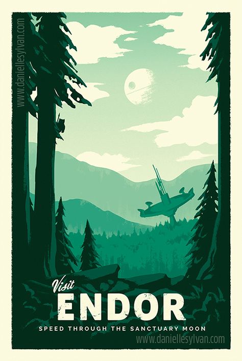 Twitter Endor Star Wars, Star Wars Travel Posters, Star Wars Canvas Art, Poster Prints Decor, Star Wars Ewok, Star Wars Bedroom, Star Wars Wall, Star Wars Planets, Star Wars Painting