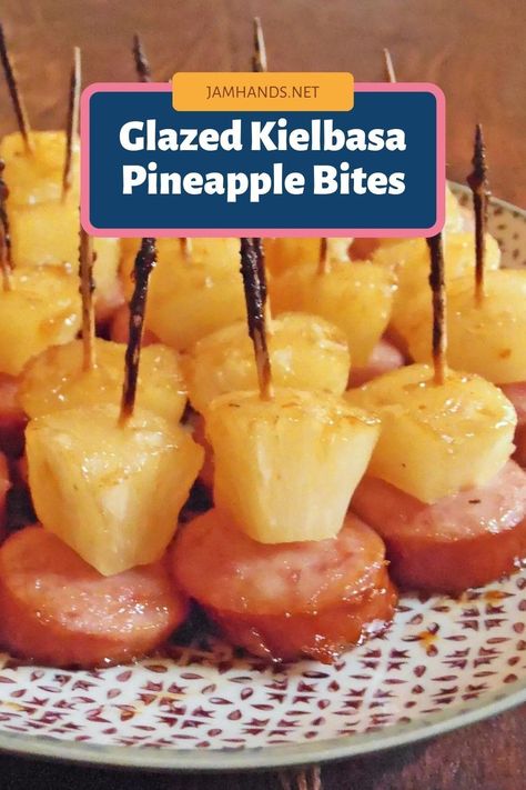 Keilbasa Recipes With Pineapple, Pineapple Kielbasa Appetizers, Kielbasa Pineapple Appetizer, Kabobs For A Crowd, Sausage Pineapple Bites, Kielbasa And Pineapple Appetizer, Glazed Kielbasa Pineapple Bites, Kielbasa And Pineapple, Kielbasa Pineapple Bites