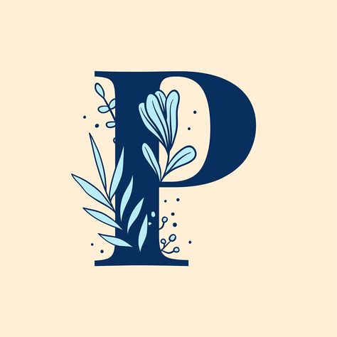 Letter P floral font typography | free image by rawpixel.com / Tvzsu Botanical Capital Letter, Typography Psd, Typography Fonts Alphabet, Alphabet Typography, Letterpress Type, Portrait Embroidery, Floral Typography, Floral Font, Font Typography