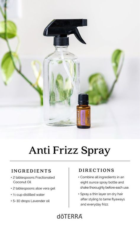 Natural Defrizz Hair Diy, Natural Anti Frizz Diy, Homemade Anti Frizz Spray, Hair Serum Diy Anti Frizz, Natural Hair Serum Anti Frizz, Homemade Hair Spray For Frizzy Hair, Diy Anti Frizz Serum, Diy Anti Frizz Spray, Diy Anti Frizz Spray For Curly Hair