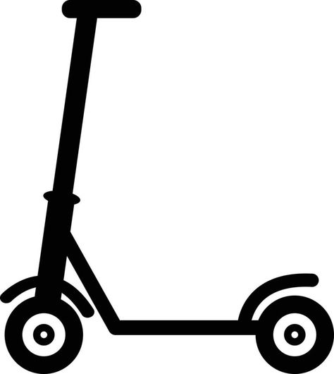 black kick scooter icon on white background. scooter sign. balance bike symbol. flat style. Kick Scooter, Kids Scooter, Balance Bike, Vector Clipart, Flat Style, Fashion Flats, White Background, Bike, Signs