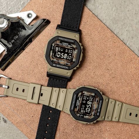 G-SHOCK on Instagram: “The #DW5610SU with #camouflage face comes with an additional and easily interchangeable band. By that you can always switch between black…” Gshock Watch For Men, New G Shock, D1 Milano, Watch Set, Baby G, Watch For Men, Gshock Watch, G Shock, Sport Watches