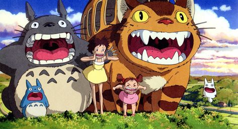 My Neighbor Totoro, d. Hayao Miyazaki, Studio Ghibli. A beautiful film for everyone, from little kids to oldsters. Pure magic! Cartoon Characters, Animals