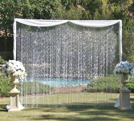 Wedding Arch With Crystals, Crystal Wedding Backdrop, Muhurtham Decor, Crystal Backdrop, Tiffany Blue Wedding Theme, Garland Backdrops, Diy Wedding Backdrop, Shimmer Wall, Backdrop Frame