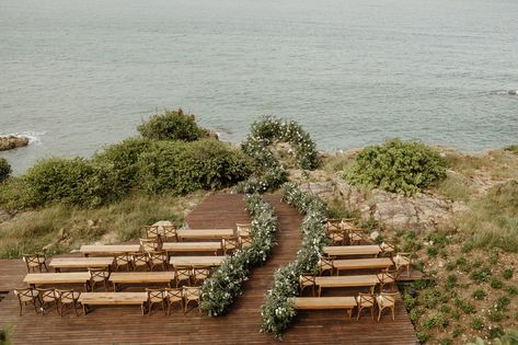 A Gorgeous Waterfront Wedding On Samui Island | Brides Wedding Aisles, Cliff Wedding, Pool Wedding, Thailand Wedding, Intimate Ceremony, Wedding Of The Year, Veil Wedding, Ceremony Seating, Waterfront Wedding