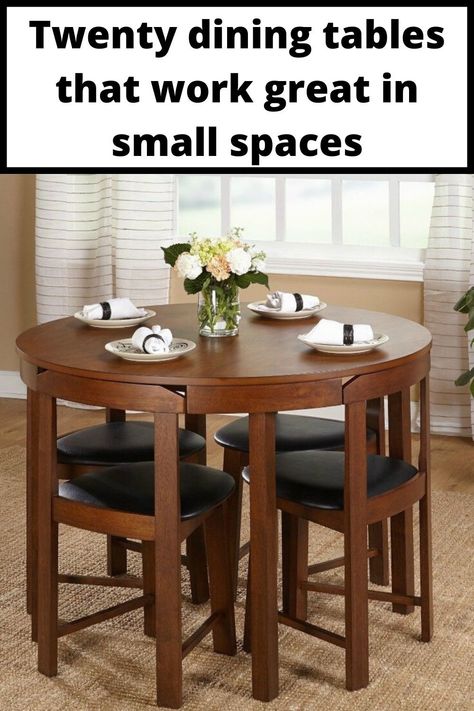 Rooms Wallpaper, Dining Table Small Space, Wallpaper Dining Room, Round Dining Table Decor, Wallpaper Dining, Round Dinning Table, Small Round Dining Table, Compact Dining Table, Space Saving Dining Table