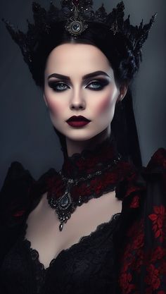 Best Korean Skincare Products, Aristocratic Style, Goth Makeup Tutorial, Vampy Makeup, Queen Of Shadows, Best Korean Skincare, Vampire Makeup, Korean Skincare Products, Dark Queen