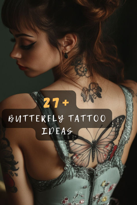 Ready to make a bold statement with your tattoo? Check out these 27 large butterfly tattoo ideas that command attention! With intricate details and striking designs, these tattoos will ensure you stand out wherever you go. Click to find your bold design! 🦋✨🔥💖 #LargeButterflyTattoo #BoldInk #TattooInspiration #BodyArt #CreativeDesign #ButterflyInk #StatementTattoos Fine Line Floral Butterfly Tattoo, Original Butterfly Tattoo, Neck Tattoos Women Butterfly, Butterfly Throat Tattoos Women, Butterfly Wrist Tattoos For Women, Butterfly Ear Tattoo, Butterfly Lady Tattoo, Butterfly Tattoo Unique, Butterfly Watercolor Tattoo