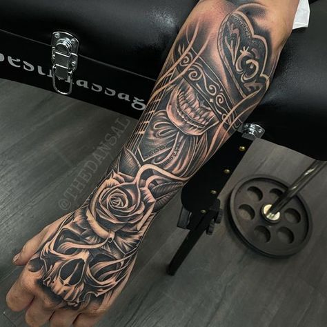 Forearm Sleeve Mens Tattoo, Make Arm Tattoos, Mens Fore Arm Tattoo, Forearm Tattoo Mexican, Spanish Sleeve Tattoos, Chicano Forearm Tattoo Men, Manly Forearm Tattoos, Roman Hand Tattoo, Aztec Tattoo Designs Forearm