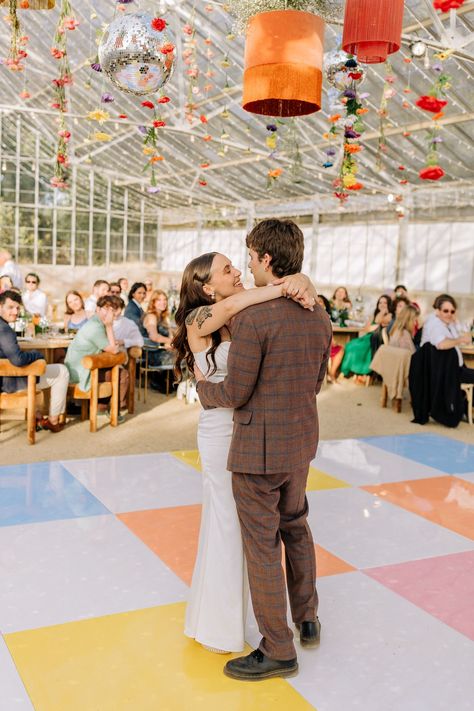 Pastel Dance Floor, Green Checkered Dance Floor, Checkerboard Wedding Floor, Colorful Dance Floor, Checkerboard Dance Floor Wedding, Colorful Disco Wedding, Diy Dance Floor Wedding, Checkered Dance Floor Wedding, Diy Dance Floor