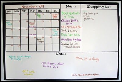 I don't know that we need the menu/shopping list but I like the idea of breaking it up into different spaces. White Board Menu Ideas, White Board Family Organization, To Do List White Board Ideas, White Board Schedule Ideas, White Board Organization Ideas, Family White Board Ideas, White Boards Ideas, Whiteboard Planner Ideas, White Board Organization