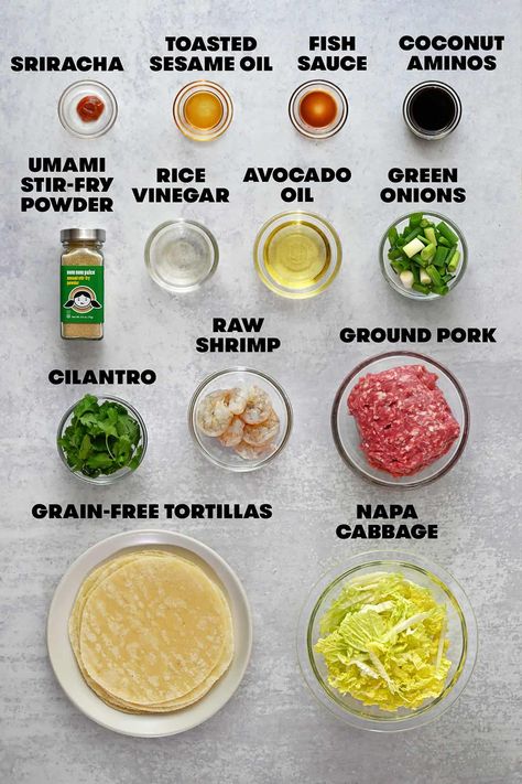 Dumpling Smash Tacos - Nom Nom Paleo® Smash Dumpling Tacos, Paleo Dumplings, Chinese Garlic Green Beans, Smash Tacos, Smash Burger Tacos, Napa Cabbage Slaw, Burger Tacos, Asian Chopped Salad, Best Dumplings