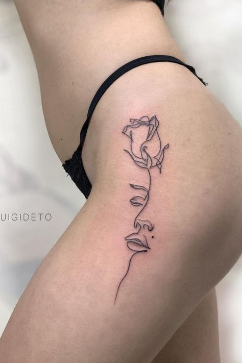 Unique Thigh Tattoos, Snake Ankle Tattoo, Side Thigh Tattoos Women, Back Of Thigh Tattoo, Small Thigh Tattoos, Thigh Tattoos For Women, Upper Thigh Tattoos, Side Thigh Tattoos, Cute Thigh Tattoos