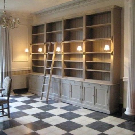 Bookcase With Ladder, Library Wall, Home Library Design, Home Libraries, Built In Bookcase, Library Design, Table Of Contents, Boys Room Decor, Fireplace Design