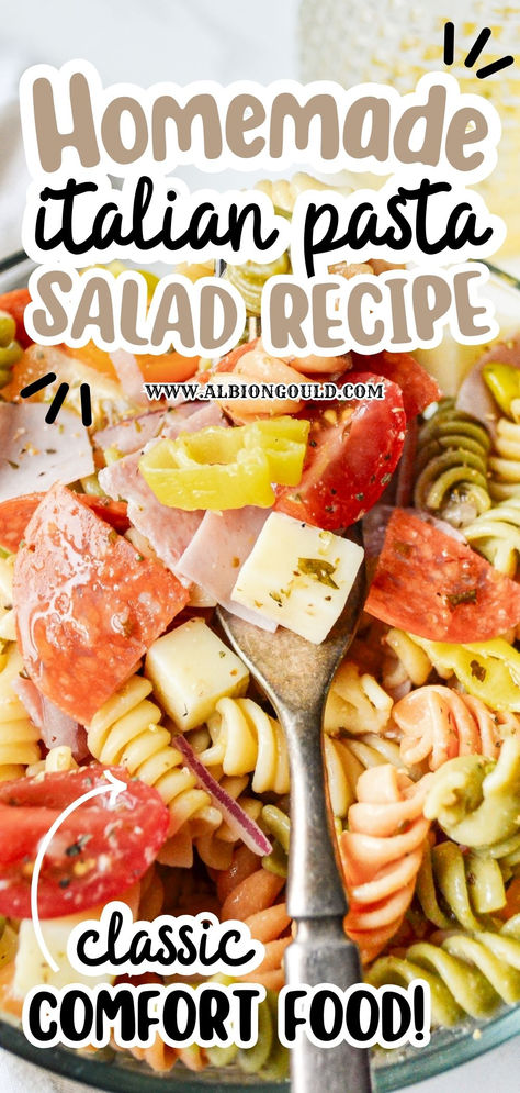 Learn how to make an easy Italian pasta salad with this step-by-step guide. Combining pasta with colorful veggies, tangy dressing, and a mix of Italian herbs, this salad is both nutritious and tasty. Perfect for family gatherings or a quick weeknight dinner. Easy Italian Pasta, Italian Pasta Recipe, Summer Potluck Recipes, Breakfast Casserole With Bread, Picnic Salad, Cherry Jam Recipes, Crockpot Chicken Pot Pie, Easy Italian Pasta Salad, Italian Pasta Salad