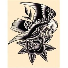 eagle n' rose Geometric Dotwork Tattoo, Traditional Eagle, Traditional Eagle Tattoo, Tato Tradisional, Tattoo Old School, Marquesan Tattoos, Hawaiian Tattoo, Eagle Tattoos, Tattoo Traditional