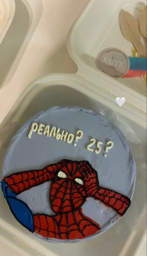 Spiderman Birthday Cake Aesthetic, Spiderman Bento Cake, Cake Asethic, Bento Cake For Boyfriend, Birthday Cake For Brother, Cake Designs For Kids, Cake For Boyfriend, Kreative Snacks, Fruity Cake