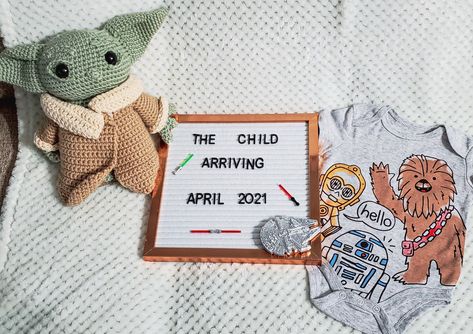 Star Wars Baby Announcement, Star Wars Pregnancy Announcement, Baby Ewok, Star Wars Baby Nursery, Disney Baby Announcement, Star Wars Baby Room, Disney Pregnancy Announcement, Fun Pregnancy Announcement, Baby Announcement To Husband