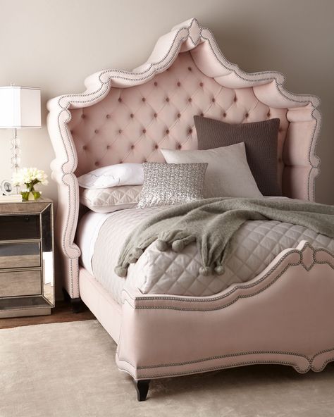 These 15 Pink Beds Will Have You Revamping Your Bedroom ASAP Princess Bed Frame, Handcrafted Bed, Haute House, Bed Price, Princess Bed, Tufted Bed, Shabby Chic Bathroom, California King Bedding, Chic Bathrooms