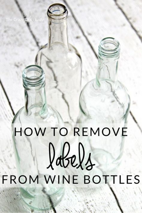 Come learn how to Remove Labels from Wine Bottles - the Easy Way! No need for soaking or special supplies. Discover the quickest and cleanest way to remove labels form glass bottles. This is a simple way to prep wine bottles to use in craft projects.