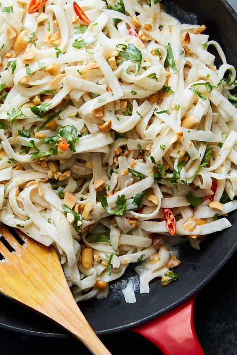 Cold Rice Noodles With Coconut Milk, Peanuts and Lime Recipe - NYT Cooking Noodles With Coconut Milk, Lettuce Salads, Milk Fish, Onion Grilled Cheese, Recipe Rice, Marinated Tomatoes, Cold Noodles, Curry Noodles, Lime Recipes