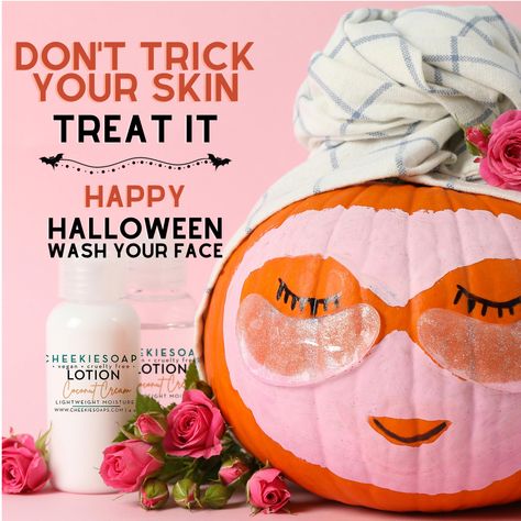 Halloween is almost here! Stay safe and have fun! Stop by Cheekiesoaps.com for a sweet treat like a Whipped Sugar Soap! It is Halloween after all! HAPPY HALLOWEEN! #happyhalloween #halloween2021 #skincare Halloween Skincare Post, Halloween Content Ideas For Instagram, Halloween Skincare Quotes, Halloween Skin Care, Spa Instagram Post Ideas, Halloween Branding, Halloween Skincare, Halloween Spa, Skincare Ads