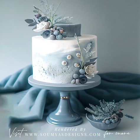 Winter Wonderland Wedding Theme, Dusty Blue Wedding Theme, Winter Wonderland Cake, Blueberry Wedding Cake | Copyright © Soumya’s Designs | Check out the FULL BLOG POST for this theme! Visit www.soumyasdesigns.com #dustybluewedding #winterwedding #rusticwedding #rusticwinterwedding #winterforestwedding #winterwonderlandparty Blue Wedding Theme Winter, Wedding Theme Dusty Blue, Blueberry Wedding Cake, Wedding Cake Designs Blue, Wedding Theme Winter, Dusty Blue Wedding Cake, Wedding Cake Dusty Blue, Dusty Blue Wedding Theme, Winter Wonderland Wedding Cakes