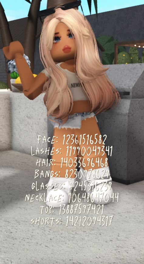 Avatar Codes Bloxburg, Fete Emo, Codes Bloxburg, Bloxburg Outfits, Brown Hair Roblox, Blocksburg Outfit Codes￼, Code Clothing, Preppy Decal, Pic Code