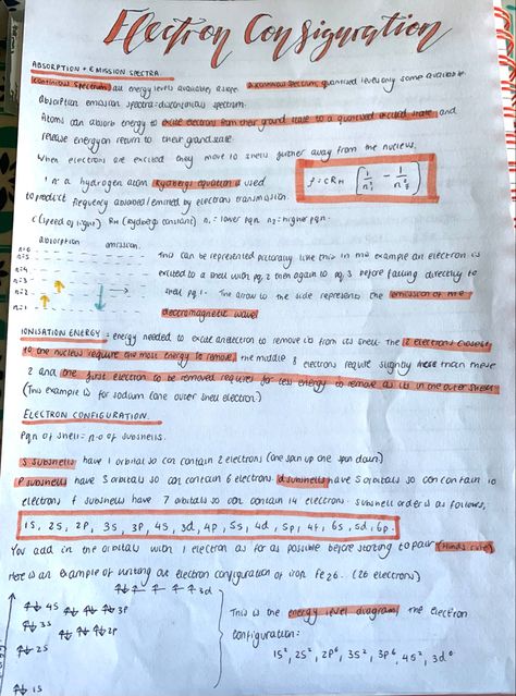 Electron Configuration Notes, Chemistry A Level Aesthetic, A Level Chemistry Revision, A Level Chemistry Notes, School Study Notes, Chemistry A Level, Gcse Chemistry Revision, Chem Notes, A Level Chemistry