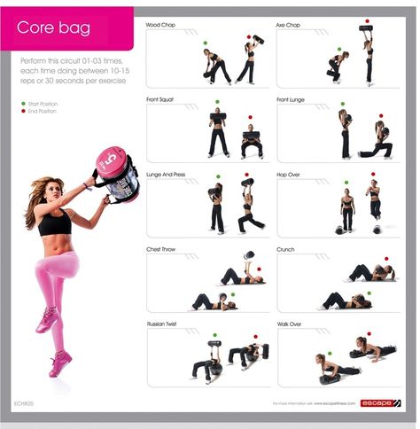 Core bag - love having these at my gym Core Bag Exercises, Weight Bag Workout Exercise, Power Bag Workout, Weight Bag Workout, Core Bag Workout, Weighted Bag Workout, Sandbag Exercises, Exercise For Belly, Sandbag Workout