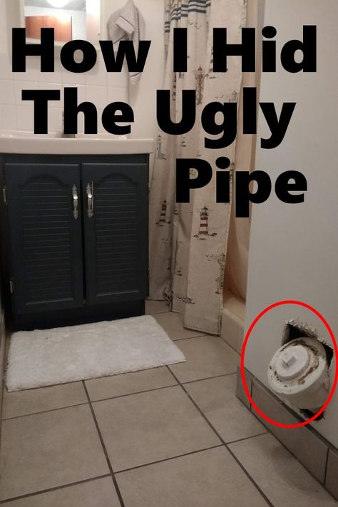 How I Hid That Ugly Pipe Through The Wall - Delight&Dazzle Ideas To Hide Pipes On Wall, Hidden Bath, Bathroom Wall Coverings, Boho Outdoor Space, Hide Pipes, Hidden Toilet, Outside Toilet, Secret Hiding Places, Hiding Ugly