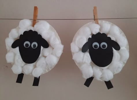 Sheep Art For Toddlers, Sheep Craft For Preschoolers, Sheep Art Preschool, Farm Animal Arts And Crafts, Sheep Art And Craft, Sheep Preschool Craft, Sheep Art For Kids, Sheep Crafts For Toddlers, Sheep Crafts Preschool