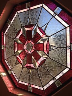 . Octagon Stained Glass Window, Red Stained Glass Window, Pink Stained Glass Window, Stained Glass Pink, Pink Stained Glass, Chaotic Mind, Mosaic Stained, Art Stained, Stained Glass Designs