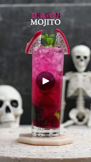 3.5K views · 48 reactions | Dragon Mojito! 🐉🍹 What a delicious and beautiful cocktail. It’s perfect for your Halloween party 🎃 and incredibly refreshing! Let me know what you think in the comments.👇

Recipe:

 • Half a lime 🍋
 • 1 slice of dragon fruit 🍈
 • 2 spoons of brown sugar 🍂
 • 5-6 mint leaves 🌿
 • Crushed ice ❄️
 • 3 oz club soda 🥤

#HalloweenCocktails #PumpkinMargarita #SpookySips #FallFlavors #HalloweenVibes #EverydayCocktail #PumpkinEverything #TrickOrTreat #FallDrinks #beetlejuice
#alcohol #bar #bartender #bartenderlife #cocktailrecipe #cheers #cocktail #cocktailart #cocktailbar | Every Day Cocktail Alcohol Bar, Halloween Cocktails, Cocktail Art, Fall Drinks, Club Soda, Drink Ideas, Crushed Ice, Adult Drinks, Mint Leaves