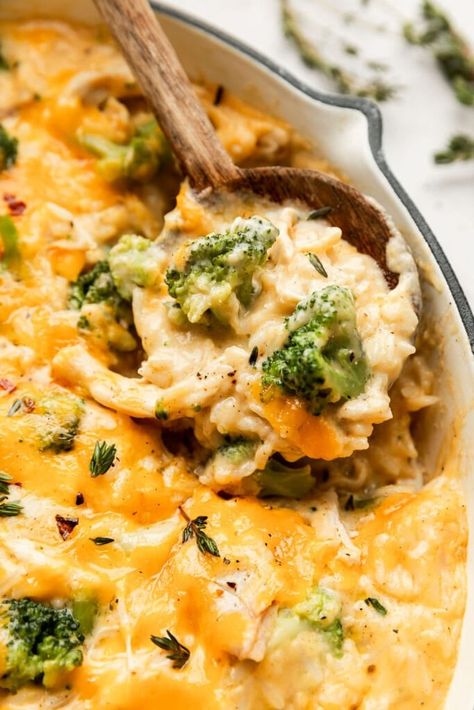 If you love our baked Chicken and Rice Casserole, then this is the easy dinner recipe for you! We've taken that classically good combination of cheese, chicken, broccoli, and rice that is so loved and turned it into a simple stovetop version made all in one skillet. Creamy Chicken Broccoli Casserole, Cheesy Chicken Skillet, Broccoli Cooked, Creamy Chicken Broccoli, Cheesy Chicken And Rice, Broccoli And Rice, Chicken Broccoli Rice, Chicken Skillet, Chicken Tender