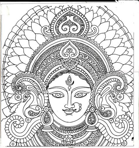 Cloisonne Art Pattern, Mukut Design Drawing, Maa Durga Lippan Art, Mural Sketch, Kertas Vintage, 3d Relief Art, Ancient Drawings, Ganesh Art Paintings, Abstract Pencil Drawings