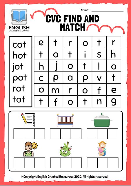 CVC Words Find and Match Worksheets Cvc Find And Match Worksheets, Cvc A Sound Worksheet, Cvc Missing Vowel Worksheet, Cvc Words Worksheets With Pictures, Cvc Short A, Phonics Rhymes, Word Puzzles For Kids, Cvc Worksheets, Phonics Worksheets Free