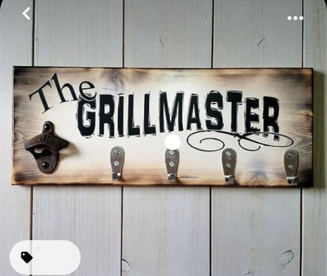 Craft Ideas For Men, Bbq Utensil Holder, Fathers Day Craft, Bbq Signs, Diy Gifts For Men, Diy Father's Day Gifts, Grilling Gifts, Ideas Craft, Diy For Men