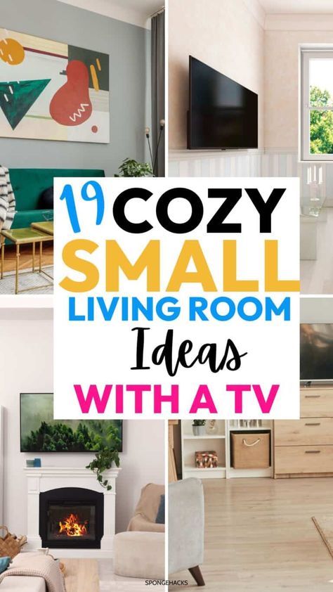 Studio Apartment Tv Ideas, Small Tv Living Room Ideas, Small Bedroom Tv Stand Ideas, Small Tv Den Room Ideas, Small Tv Rooms, Tv In Small Living Room, Simple Living Room Ideas Apartment, Small Tv Stand Ideas, Small Living Room With Tv Ideas