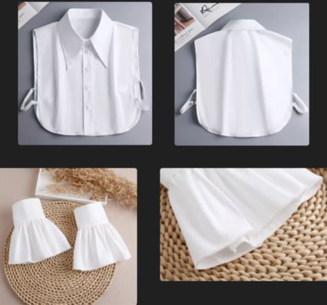 - Fake Collar Half Shirt - Detail: 1 collar Colour: Pure White Material: Cotton Collar circumference: 40cm, 45cm (approx) Shoulder Width: 35cm, 37cm Front Length: 33cm Back Length: 36cm Detail: 2 pcs wrist cuffs Colour: Please select from dropdown listing Material: Cotton Wrist: 22cm (approx) Width: 16cm (approx) Half Shirt, False Collar, Pointy Collar, Fake Collar, Half Shirts, Detachable Collar, Shirt Detail, Black Velvet Dress, Crew Neck Jumper