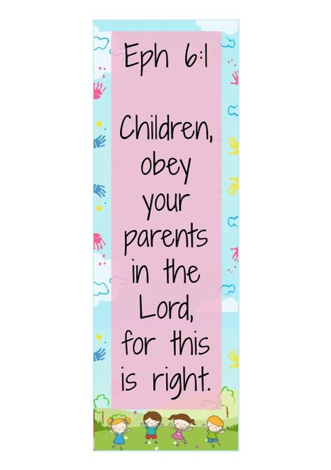 Editable book marker Children obey your parents Ephesians 6:1 Church Christian flyer ad Book Mark Bible Verse, Mark Bible Verse, Bible Verse Children, Obey Your Parents, Mark Bible, Church Christian, Book Marker, Ephesians 6, Book Markers