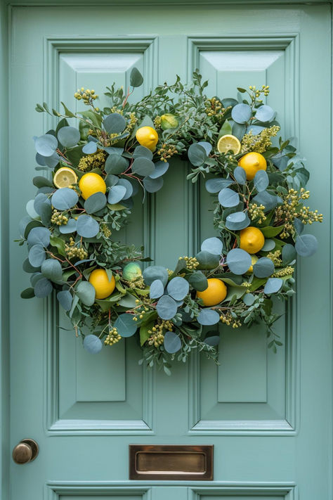 32 Gorgeous Summer Wreath Designs to Welcome the Sunny Season Summer Wreath Ideas, Summer Door Decorations, Beautiful Door Wreaths, Wreath Indoor, Sunny Season, Summer Front Door Wreath, Diy Xmas Gifts, Summer Door Wreaths, Christmas Inspo