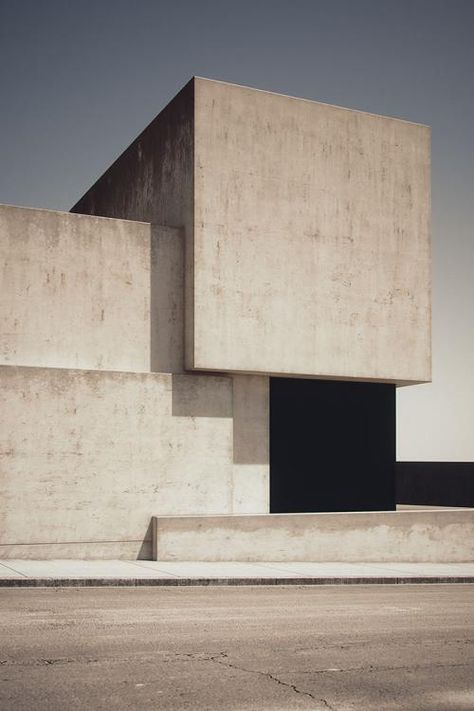 LA Brutalist Facade, Brutalism Architecture, Concrete Architecture, Minimal Architecture, 3d Architectural Visualization, Innovative Architecture, Kunst Inspiration, Architectural Visualization, Concrete House