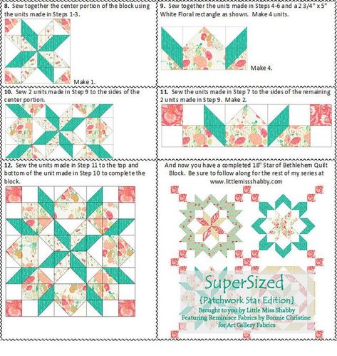 Star Of Bethlehem Quilt Pattern, Star Of Bethlehem Quilt, Swoon Quilt, Coriander Quilts, Hst Quilts, Quilting Guides, Patchwork Quilting Designs, Quilt Blocks Easy, Quilting Blocks