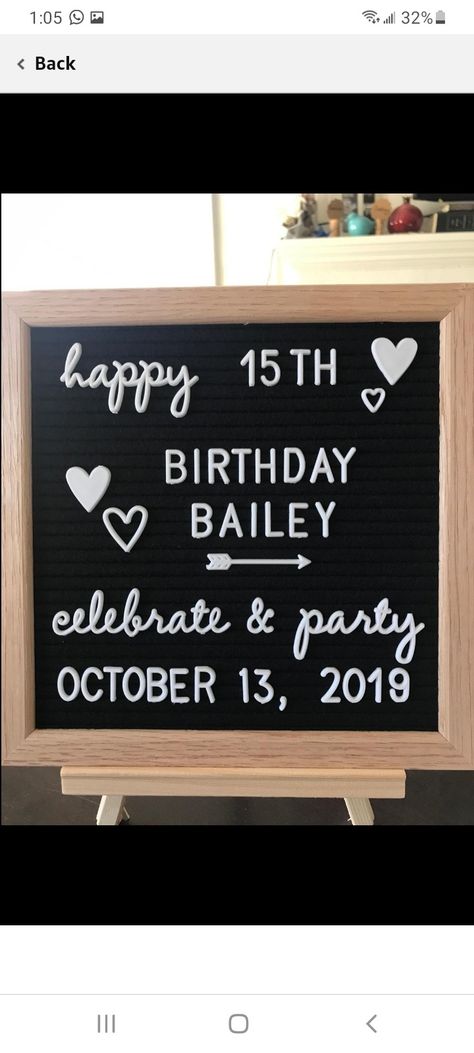 Birthday Letter Board, Happy 15th Birthday, Birthday Letter, Felt Letter Board, Birthday Letters, Happy 2nd Birthday, Felt Board, 15th Birthday, 13th Birthday