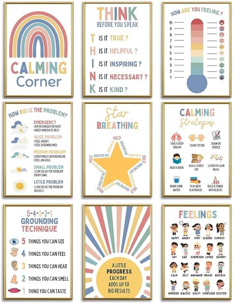 Calm Corner Decoration, The Calm Classroom, Calm Corner Resources, Calm Down Center Preschool, Calming Corner Classroom Posters, Calming Rooms In Schools, Mindfulness Corner In Classroom, Chill Out Corner Classroom, Calm Down Corner Ideas Classroom