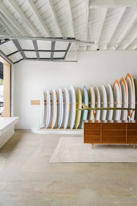 Surf Storage Room, Surf Rack Wall, Surf Board Storage, Surf Interior Design, Solstice Interiors, Surf Garage, Surf Board Rack, Surf Interior, Surf Style Home