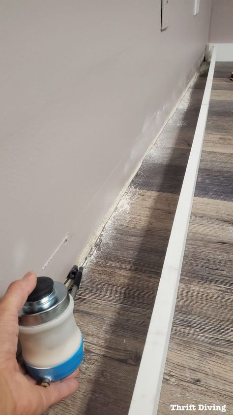 Diy Baseboards, How To Install Baseboards, Wood Baseboard, Baseboard Trim, Want And Need, Diy Home Repair, Storage Diy, Home Upgrades, Home Repairs