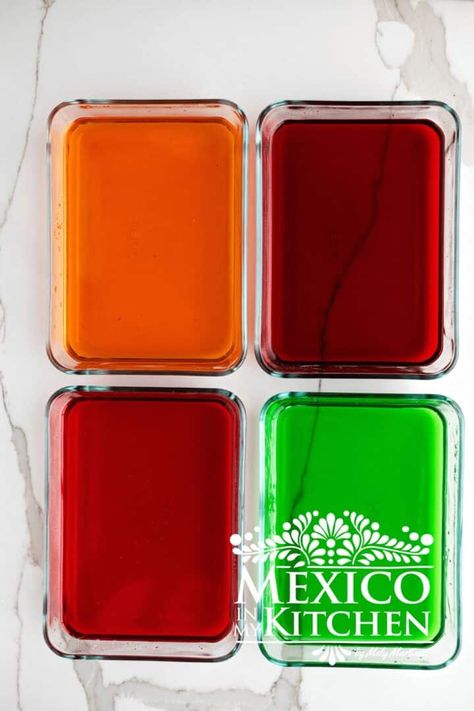 Mexican jello is a popular dessert known for its bright colors and refreshing taste. This easy and fun recipe is a favorite Mosaic Jello, Tequila Shrimp Recipe, Mexican Jello, Mexico In My Kitchen, Pam Spray, Popular Dessert, Unflavored Gelatin, Popular Desserts, Jello Recipes